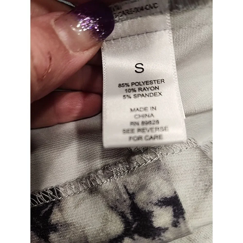 LOGO Lori Goldstein‎ Julia Black Tie Dye Stretch Ponte Knit One Button Blazer S